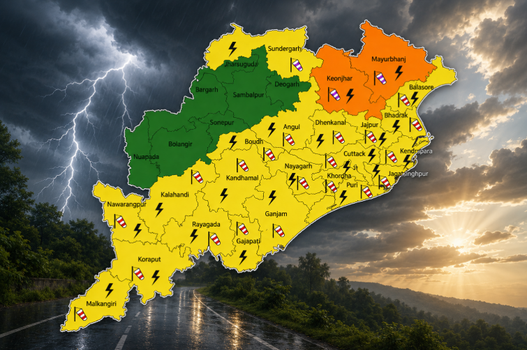 Thunderstorm Alert Issued for Odisha; Heatwave Expected to Follow